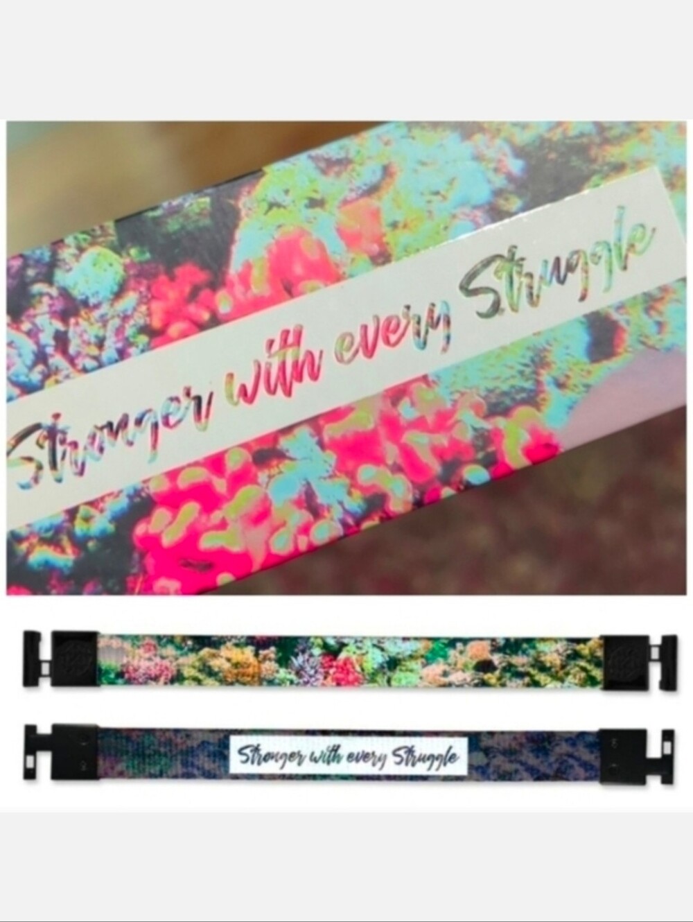 Zox Inspirational 'Stronger with every Struggle' Bracelet NIB